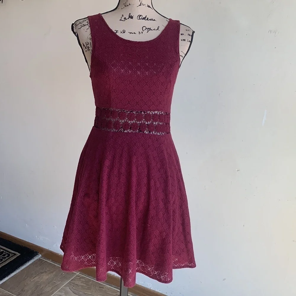 Free People Daisy Waist Merlot Dress Size 4